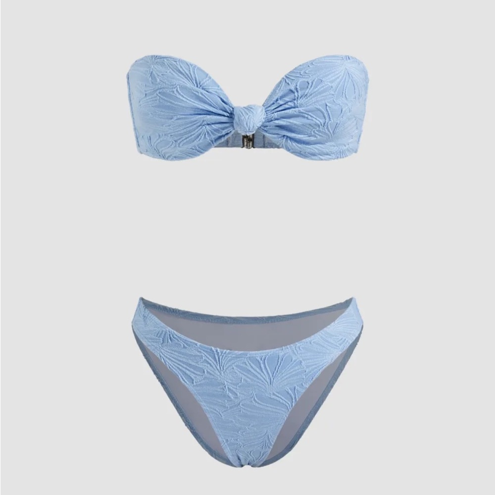 Cider Blue Textured Bikini Set